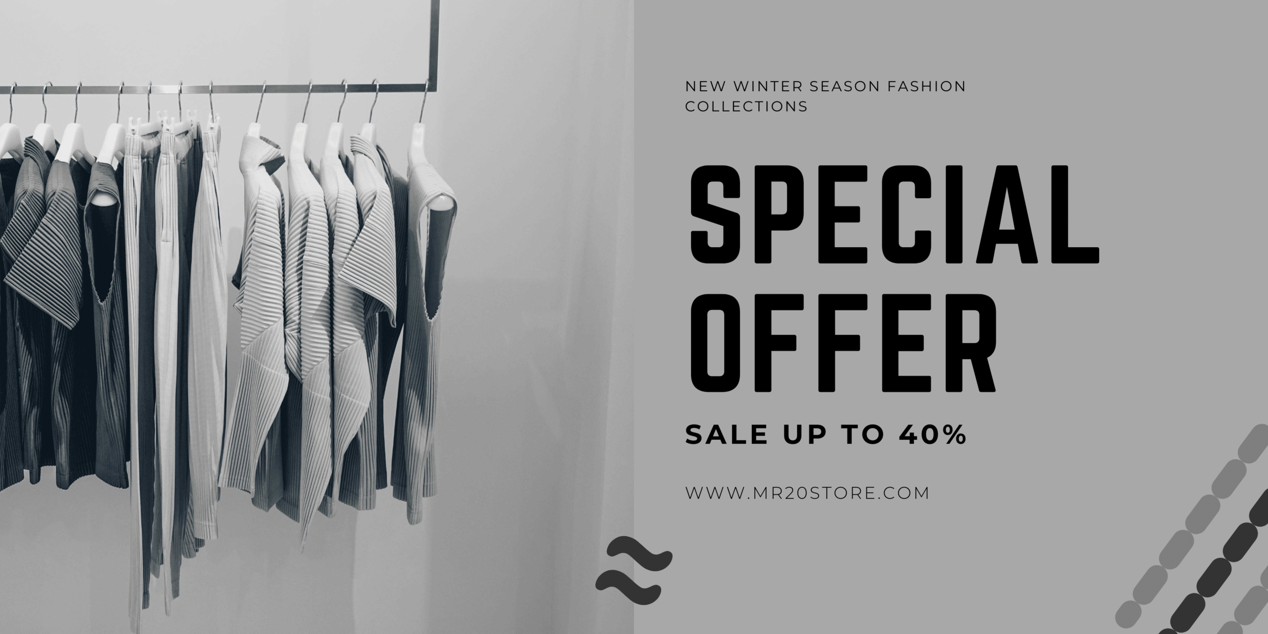 Grey Minimalist Special Offer Banner Landscape